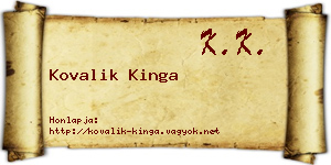 Kovalik Kinga névjegykártya